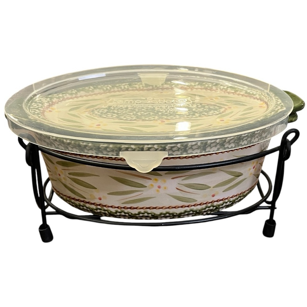 Temptations Old World Vintage 1.5 Quart Oval Covered Baking Dish Four Pi… - Picture 4 of 13